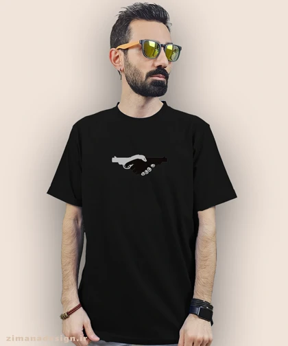 تیشرت مردانه و زنانه طرح دست به تفنگ کد 949