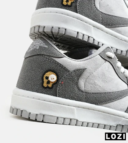کفش کتانی مردانه طوسی سفید نایک NIKE travis scott