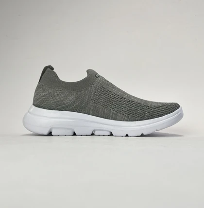 کفش راحتی اسکچرز جورابی بدون بند طوسی