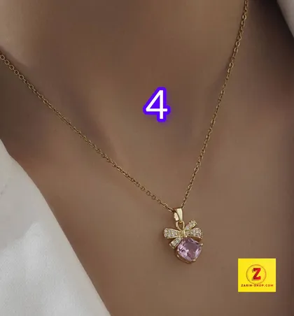 گردنبند زنانه زنانه نگین‌دار طرح جواهر