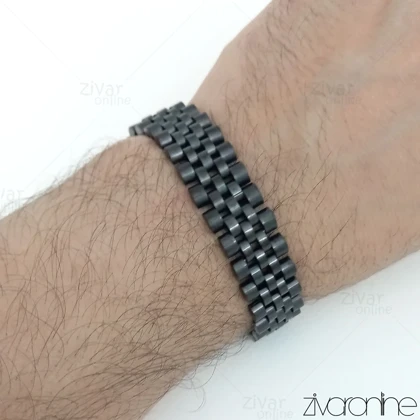 دستبند رولکس مشکی پهن 40053