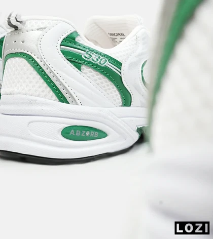 کفش کتانی مردانه و زنانه سفید سبز NEW BALANCE 530 مدل 3142