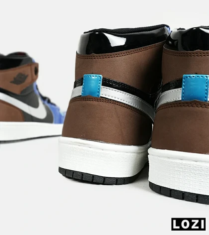 کتانی ساق‌دار زنانه و مردانه آبی مشکی قهوه ای Nike air jordan 1 مدل 6620