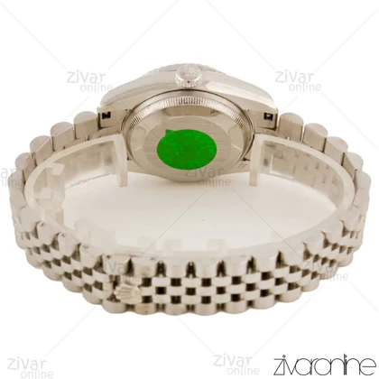 ساعت رولکس دیت جاست زنانه صفحه سفید ایندکس خطی مدیوم 105647