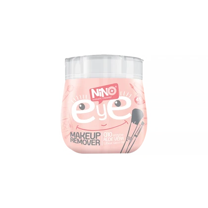 دستمال مرطوب پاک‌کننده آرایش دور چشم نینو مدل کمرباریک مناسب پوست حساس قوطی 182 گرم