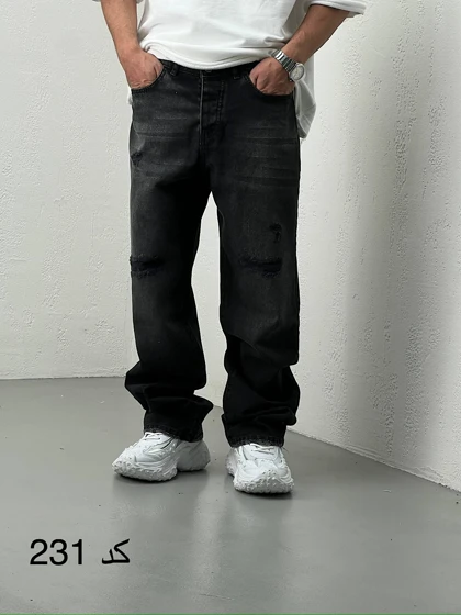 شلوار مردانه جین نیم بگ ترک