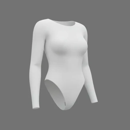 بادی نخی یقه گرد سفید مه جامه