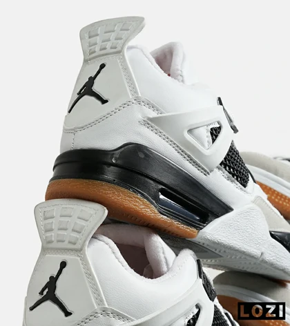 کتانی ساق‌دار زنانه و مردانه سفید مشکی Nike air jordan 4 مدل 6593