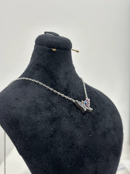 گرردنبند نقره زنانه پروانه مینیمال 975