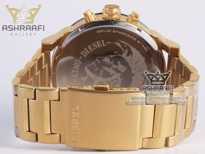 ساعت دیزل هفت موتوره بند طلائی DIESEL DZ-7333B