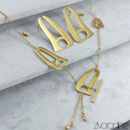 نیم ست طرح نیمانی طلایی 10079