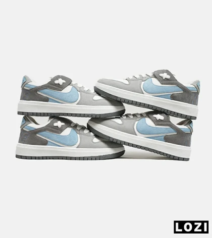 کفش مردانه و زنانه سفید طوسی آبی NIKE AIR JORDAN