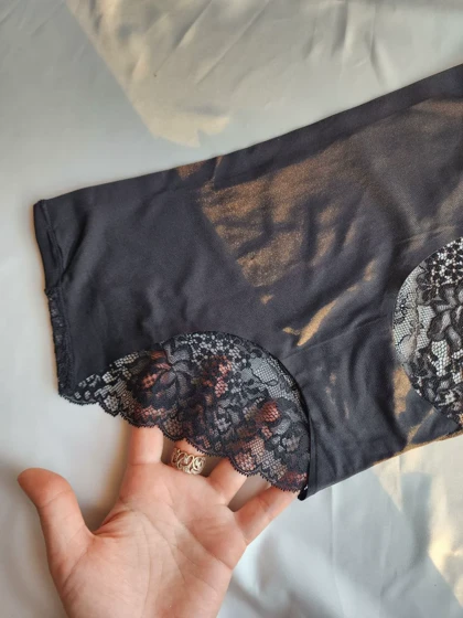 شورت دانتل و ساتن بدون لبه دوخت کد: 1459