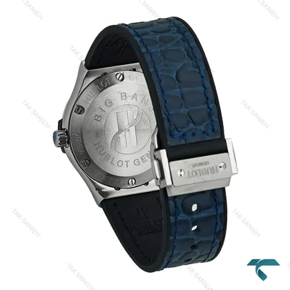 ساعت هابلوت زنانه استیل بند چرم طرح دار سرمه ای Hublot-7596-L