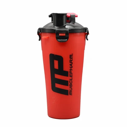 شیکر دو مخزنه ورزشی یک تیکه ماسل فارم مدل Twin Cap ظرفیت 0.7 لیتر