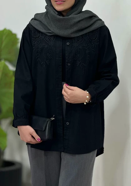 مانتو لینن پنبه سوزندوزی 1