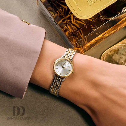 ساعت مچی عقربه ای زنانه دنیش دیزاین (Danish design) مدل IV95Q1268 Akilia Mini Link Two-Tone Gold