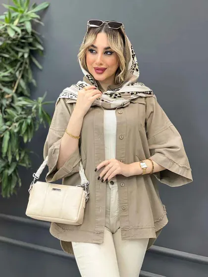 مانتو لینن جیب دکمه