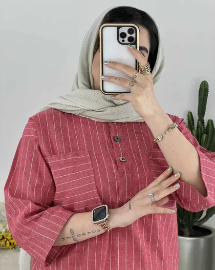 شومیز جلو بسته راه راه(41)کد3474