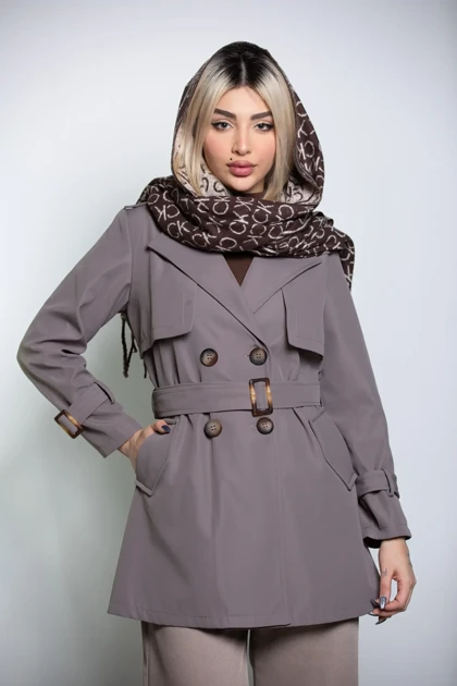 بارانی سانتانا دکمه دوبل میدی