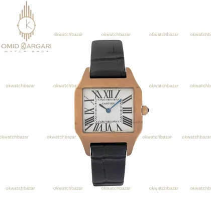 ساعت مچی کارتیه سانتوس دومونت قاب رزگلد صفحه سفید Cartier Santos Dumont
