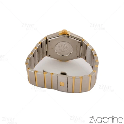 ساعت امگا کانسلیشن مردانه دو رنگ طلایی ایندکس خطی صفحه صدفی 105157