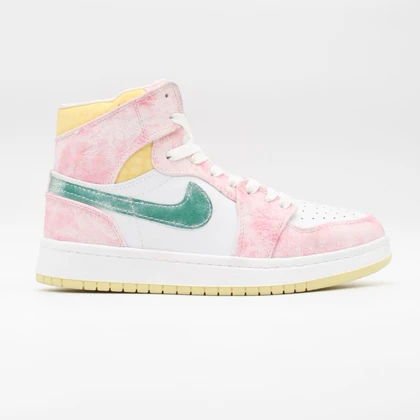 کتانی جردن ساق‌دار صورتی سبز کد 6696