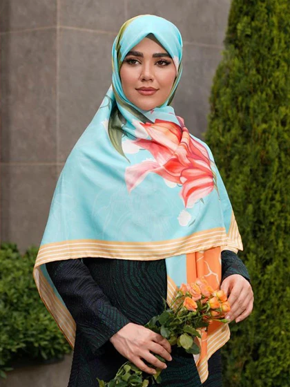 روسری نخ خوزستان و زنبق واژگون