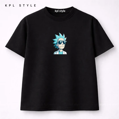 تیشرت باکسی طرح ریک و مورتی 100٪ پنبه گرم بالا | کد 1387