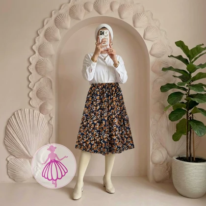 دامن نخی کوتاه گلبرگی در رنگبندی متنوع(کد1371)