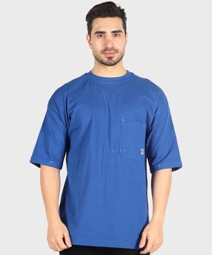 تیشرت باکسی مردانه ساده و تک جیب 1721