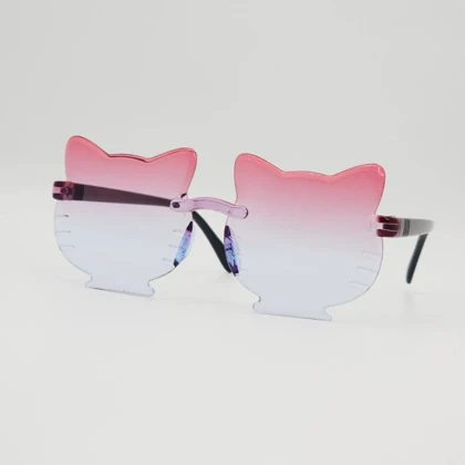 عینک آفتابی بچگانه طرح گربه کیتی با شیشه‌های ضد اشعه U