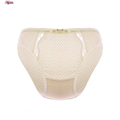 شورت زنانه لین مدل اسلیپ زنبوری جلو توری کرم کد 4681-528