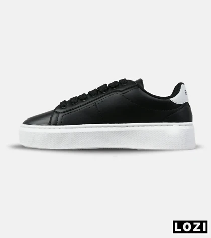 کفش کتانی مردانه مشکی سفید BERSHKA مدل 7597