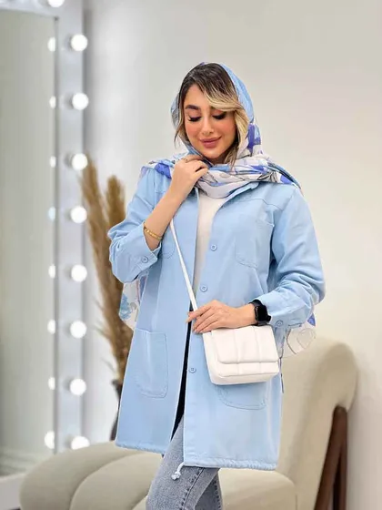 مانتو جین رنگی پایین گت آوا