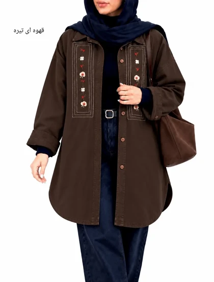 مانتو لینن گلدوزی لوتوس