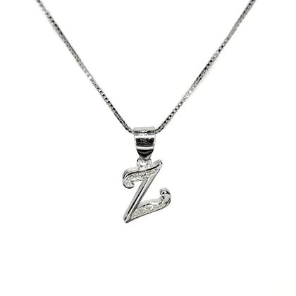 گردنبند نقره زنانه با پلاک حرف Z