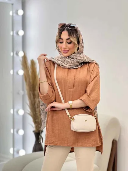 مانتو جلو بسته دکمه مخفی