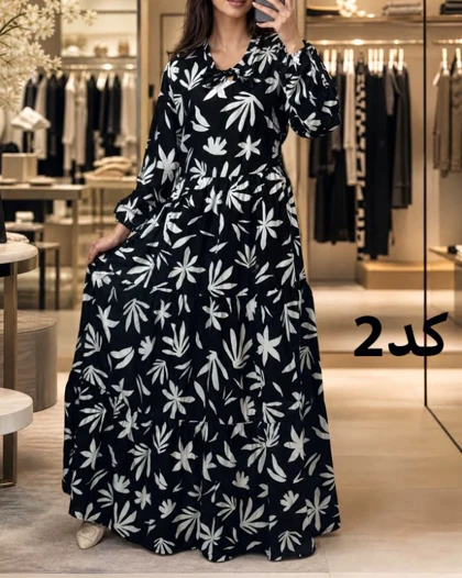 پیراهن نخی دیبا طبقه‌ای 7610