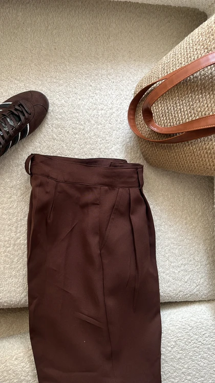 شلوار کرپ نیم بگ مدل بیسیک -خنک و راحت و تابستانه کد 063