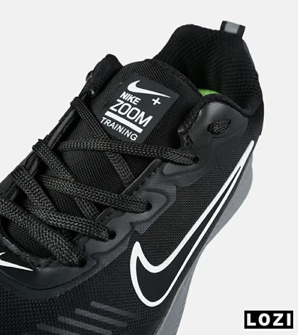 کفش کتانی مردانه و زنانه مشکی طوسی نایک NIKE air zoom مدل 7587