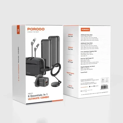 کیت مسافرتی پرودو مدل PORODO 5-IN-1 TRAVEL COMBO KIT PDPBFCH071CB