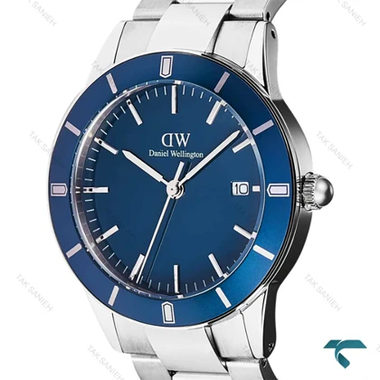 ساعت دنیل ولینگتون آیکونیک مردانه سیلور سرمه ای تقویم دار DW-7631-G