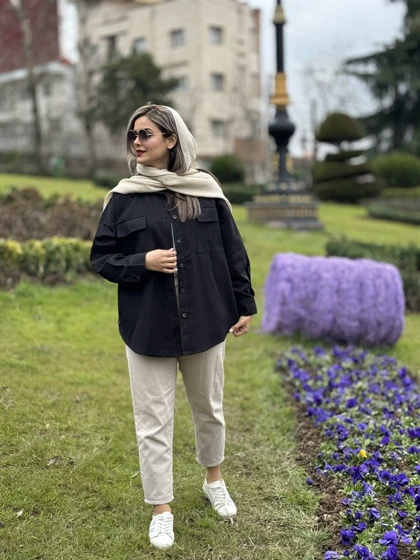 مانتو کتان بغل دکمه