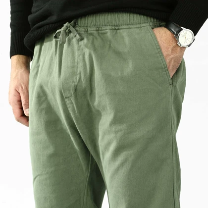 شلوار اسلش کتان دمپا ساده مردانه مدل 64794