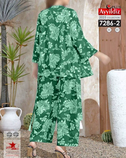 رویه و شلوار مجلسی زنانه شیک سایز بزرگ کد 7286