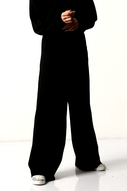 شلوار آزاد ژاکارد کرپ زنانه