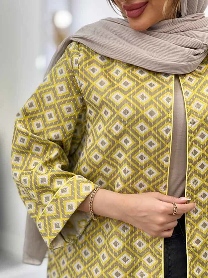 مانتو ژاکارد طرح لوزی
