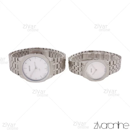 ست ساعت گوچی نقره ای صفحه سفید 105743