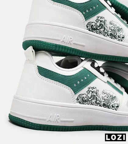 کفش کتانی مردانه سفید سبز NIKE AirForce Draw